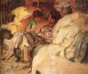 Edouard Vuillard Three women in the sofa Germany oil painting artist